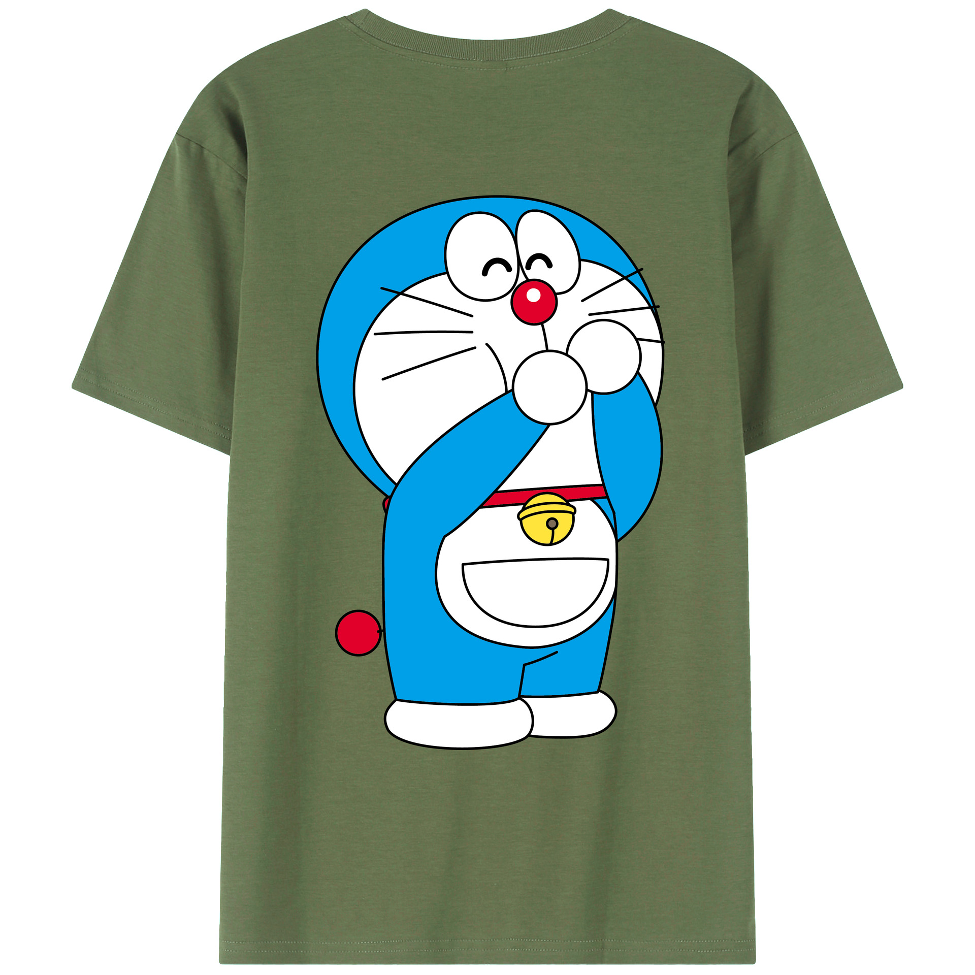 （画像用） ドラえもん Doraemon 綿100％ メンズ半袖Tシャツ（バックプリント） 通気性